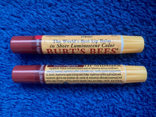 2 BURT'S BEES Papaya LIP SHIMMER Balm Discontinued Shade Sealed Collectable Lot - Picture 2 of 4