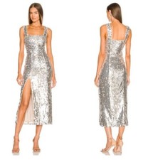 Show Me Your Mumu Eden Midi Dress in Platinum Party Sequins Sz XS New with Tags!