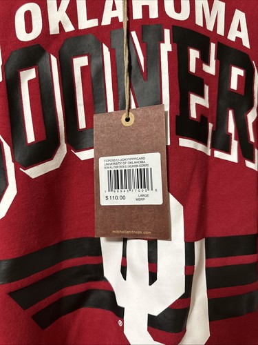 NCAA Oklahoma Sooners Mitchell & Ness Football Sweatshirt New With Tags Sz Large - Picture 3 of 9