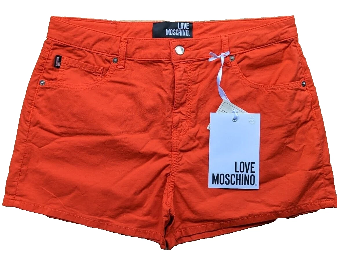 Love Moschino shorts stretch cotton+linen blend high rise 16UK/48IT see measures