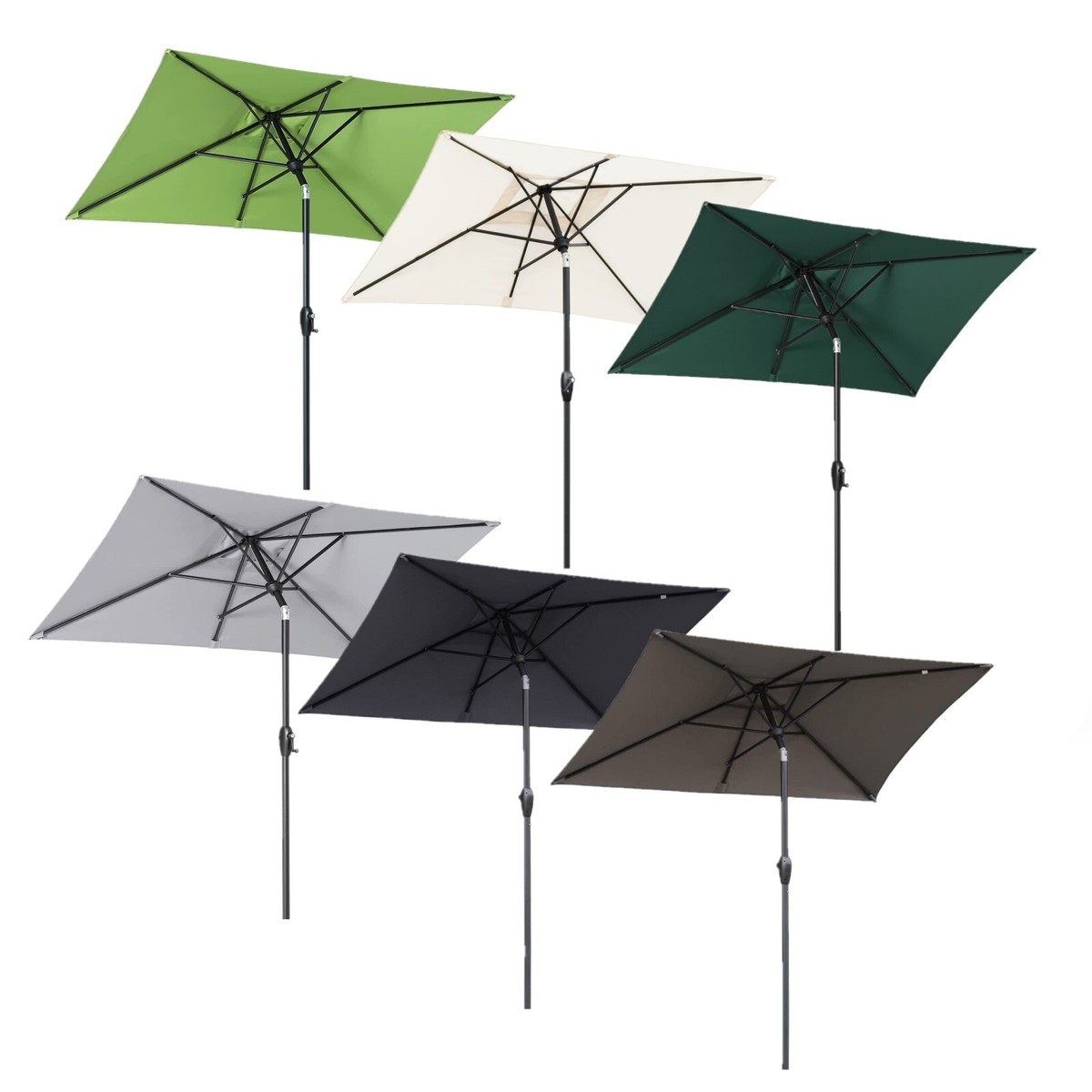 Sekey Sonnenschirm 210 X 140cm Aluminium Balkonschirm Rechteckig In Holzoptik Mit Kurbel Lxb 210 00x140 00 Cm Sonnenschutz Uv50plus S0z300md
