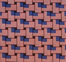 Patriotic Flags Flag Fabric Basket Weave Cotton Sm Flaws BY THE YARD 59 W I D E