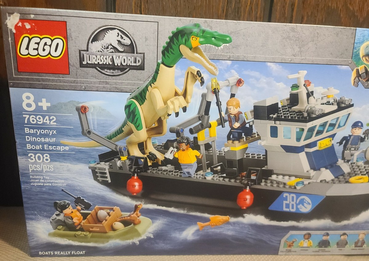New Sealed Lego Jurassic World Baryonyx Dinasaur Boat Escape 76942