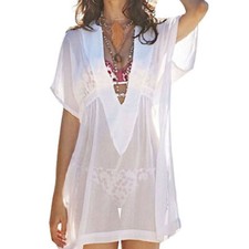 Women's Bikini Cover Up Beachwear Suit Holiday Beach Mini Dress Bathing Sundress