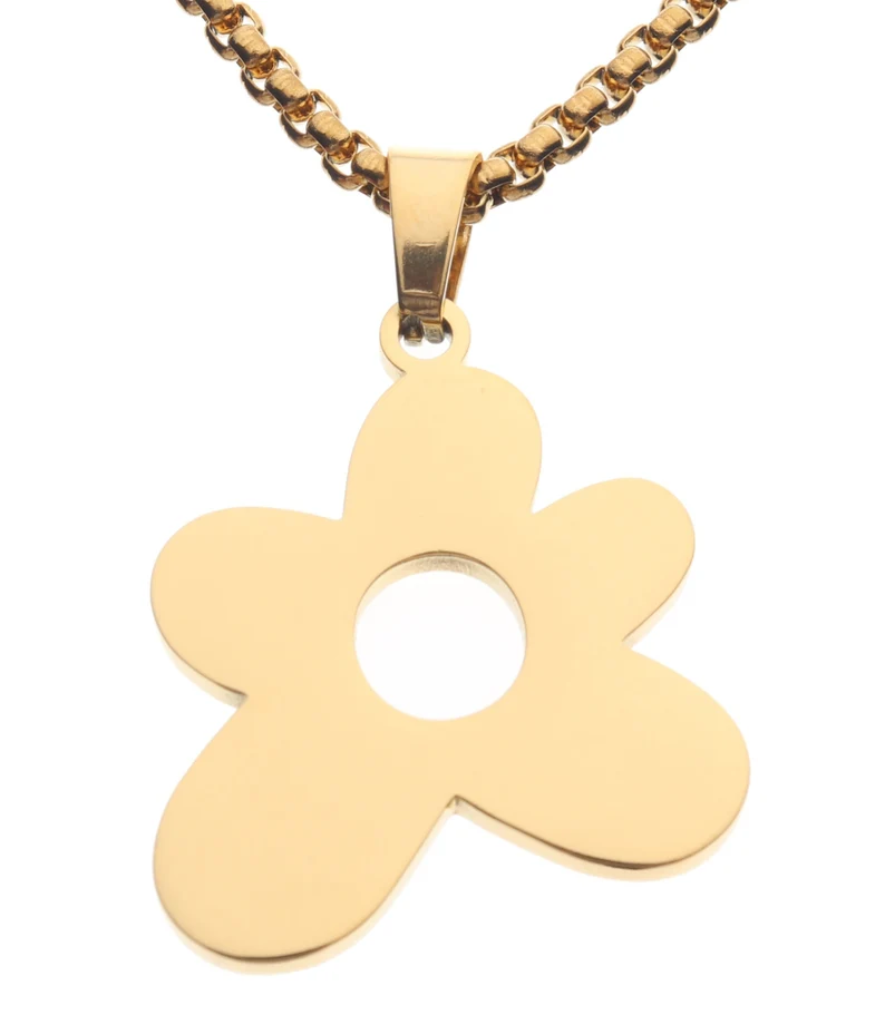 Gold Le Fleur Charm Necklace, Golf Wang, Tyler The Creator Gold Le Fleur Charm Necklace, Golf Wang, Tyler The Creator