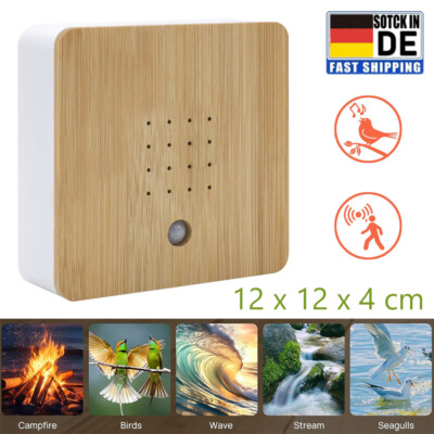 Soundbox Vogelgesang Bewegungsmelder Vogelgezwitscher Naturgeräusche 12x12x4cm