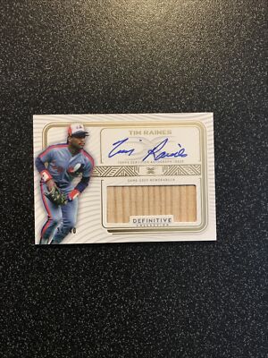 Tim Raines 2023 Topps Definitive Game Used Bat Autograph Auto 35/40