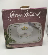 Georges Briard Victorian Garden Chip And Dip Plate with Spreader in original box