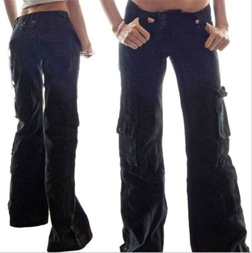 Lange gerade Beine Damenhose Cargo mehrere Taschen lose Freizeit Outdoorhose - Bild 30 von 48