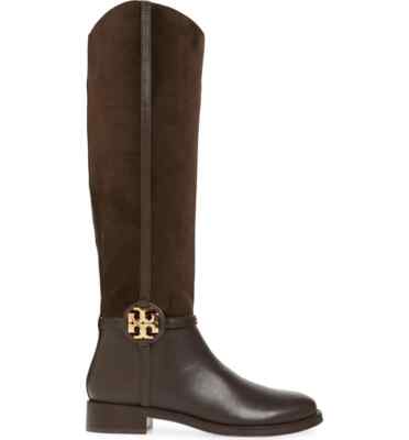 Tory Burch Miller 25mm Tall Brown Suede Leather Boot Women's Size 8 M ...