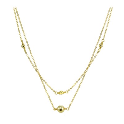 Polierte Kugel Lagenlook Choker Halskette in vergoldetem Sterlingsilber