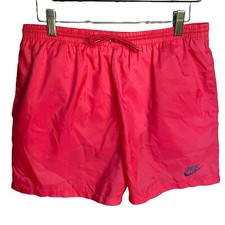 Nike 1993 Vintage Running Shorts Red Embroidered Swoosh Lined 90s 4 Inch