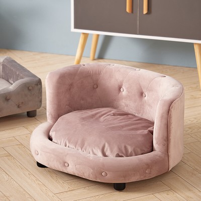 pink dog couch