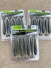 (3) Googan Saucy Swimmer 3.8'' Paddle Tail Swimbait - Like Keitech (Pick Color)