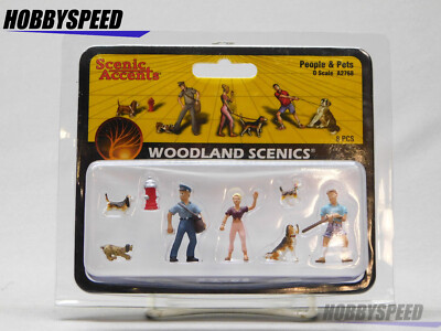 WOODLAND SCENICS 2768 PEOPLE & PETS FIGURES (8 pcs) O GAUGE railroad WDS2768 NEW