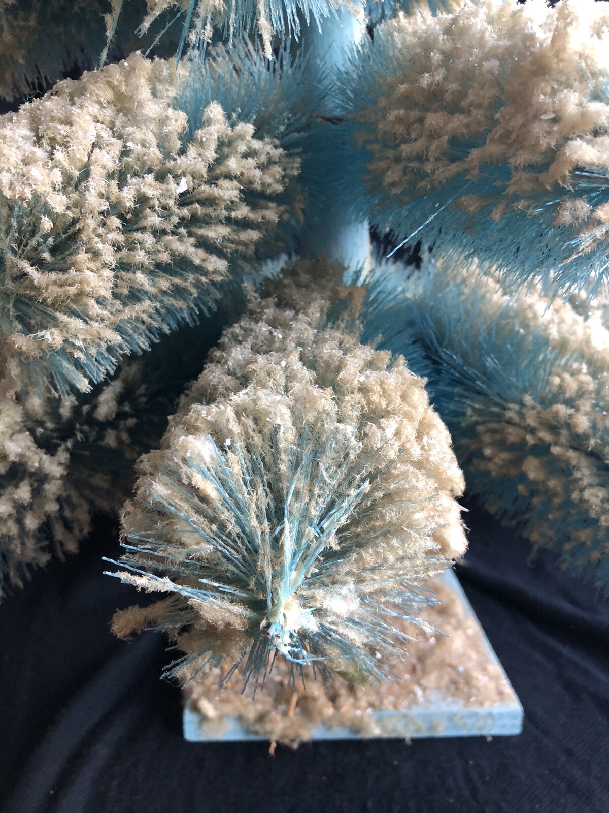 Vintage Consolidated Novelty Flocked Blue Bottle Brush Christmas Tree