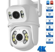 8MP PTZ Wifi Security SmartCam Dual Screens Outdoor CCTV Surveillance IP Camera