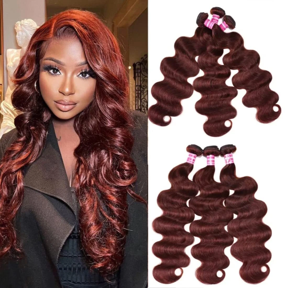 Red weave hair outlet