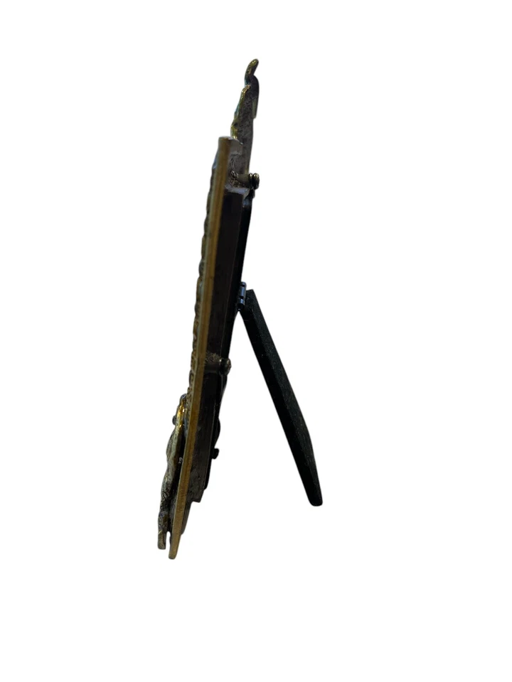 Marco de fotos mini marco esmaltado de metal de palmera y mono con joyas Foto 2 de 4