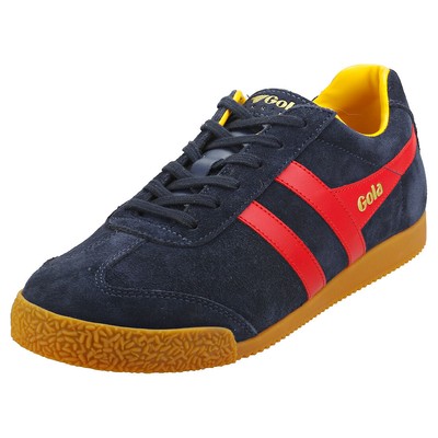 Gola Harrier Mens Classic Trainers in Navy Red Yellow