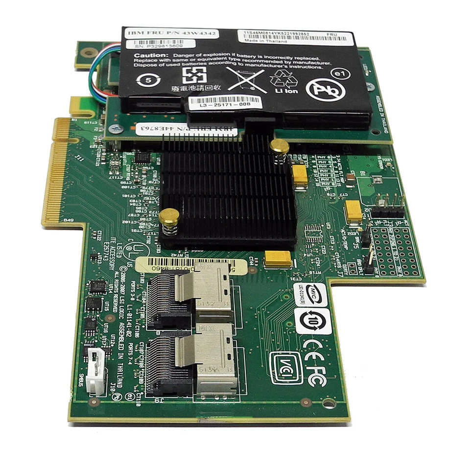 Controller RAID PCIe x8 LSI IBM MR SAS 8708E 3 Gb/s +BBU + cavo SAS FRU 43W4297 - Immagine 4 di 4