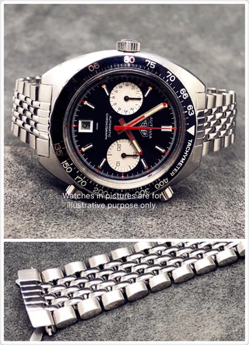 Beads of Rice Bracelet + Endlinks for Heuer Autavia 1163 MH Viceroy GMT Chrono
