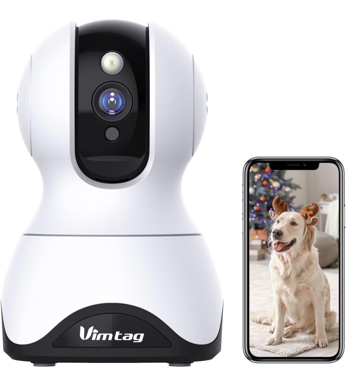 Camera 2.5K HD Pet Cam360° Pan/Tilt View Angel with Two Way Audio Dog Cam