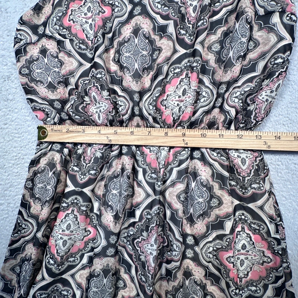 Vintage 90s Y2K Stooshy Dress Womens L Sleeveless Crochet Pink Black Made in USA - Image 4 of 4