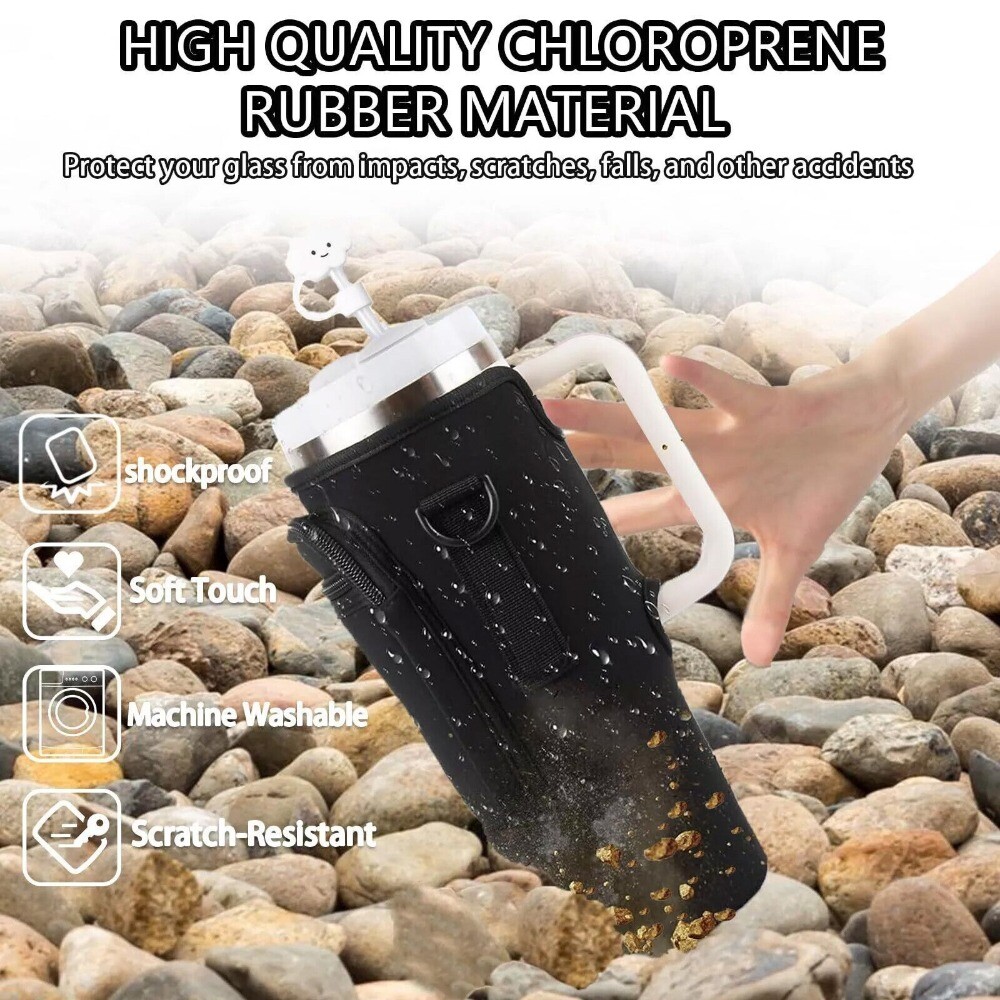Water Bottle Carrier Bag Tumbler Insulated Sleeve with Strap for Stanley 40oz