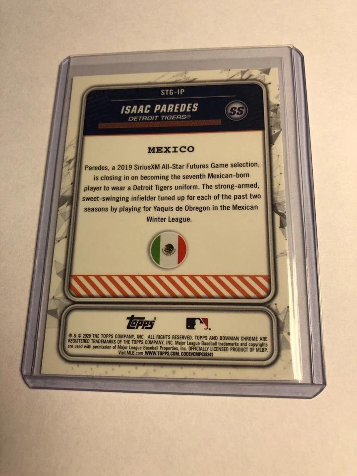 2020 Bowman Chrome Spanning The Globe Isaac Paredes Refractor #STG-IP 🔥 - Image 2 of 2