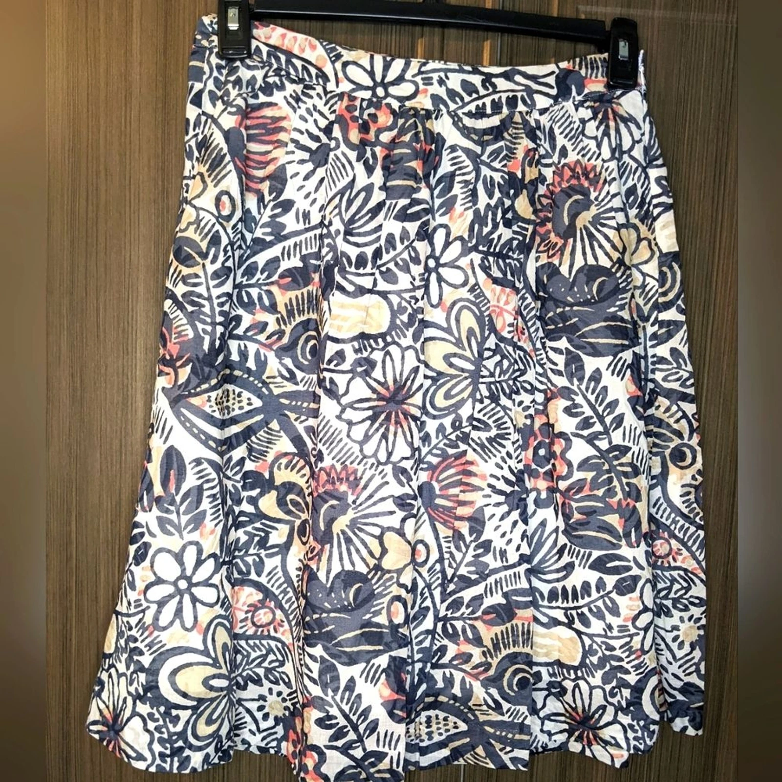 LOFT Floral Lightweight Cotton Skirt, Size 4