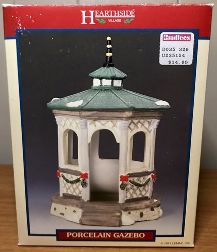 Lemax Hearthside Village Porcelain Gazebo in Box 1991 - Picture 2 of 3