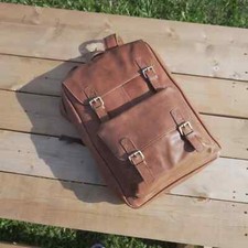 Premium Leather Chef Knife Backpack   Saddle Brown