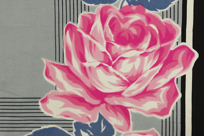 Foulard Vintage ALBERTA – Soie 100% – Motif Floral – Fait Main Italie