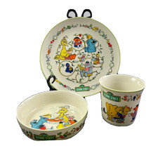 Sesame Street Child Set Gorham Bowl Plate Cup Vintage 3 PC Set Muppets 1976