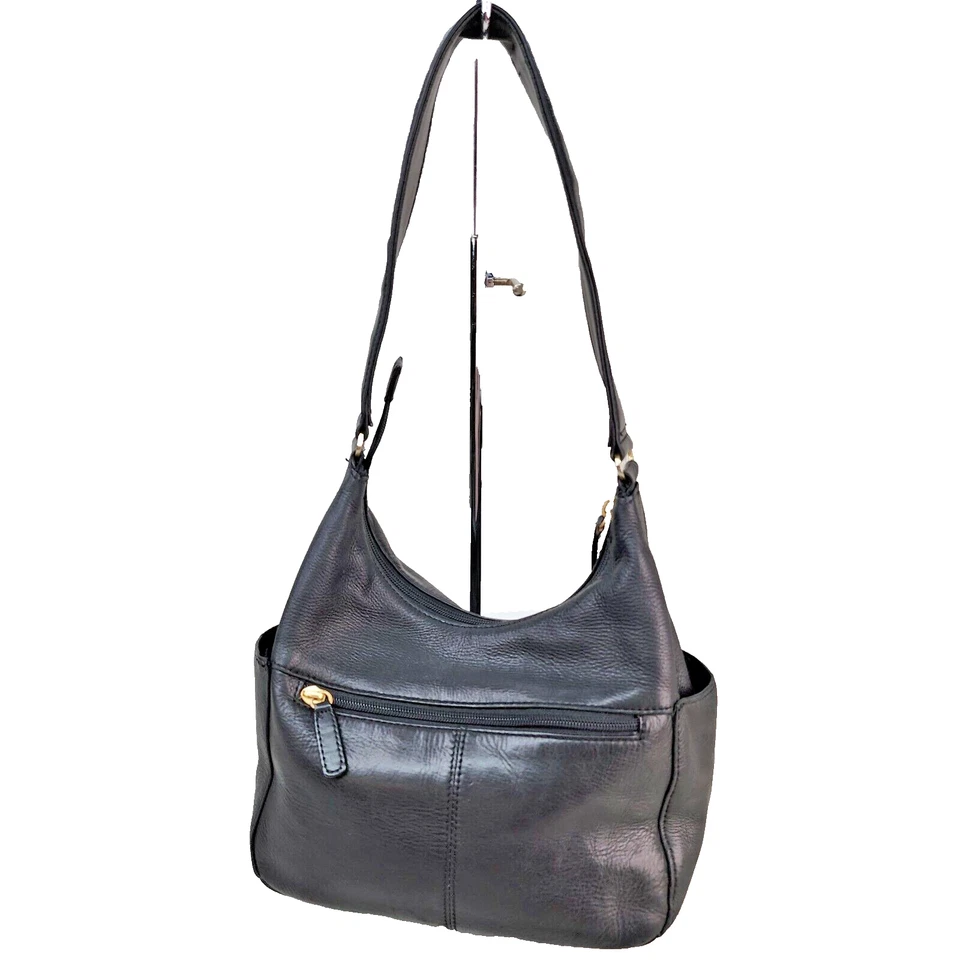 St Johns Bay Shoulder Bag Black Leather Hobo Handbag Satchel Office Purse FLAWED - Image 2 of 4