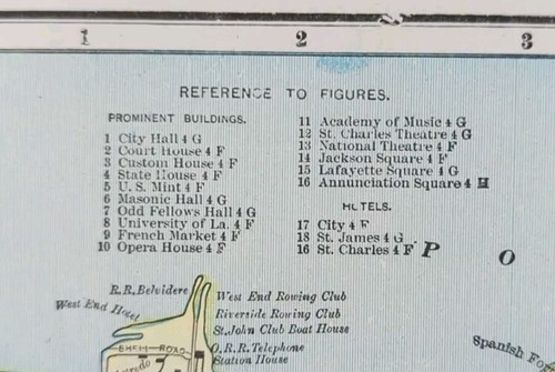 Vintage 1900 NEW ORLEANS LA Map 11"x14" ~ Old Antique Original FRENCH QUARTER - Picture 5 of 14