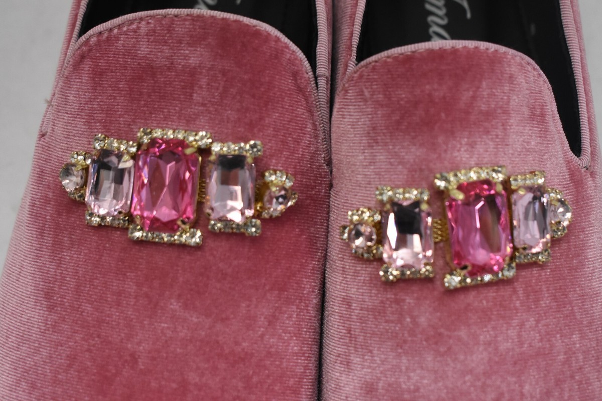 Amali Pink Velvet Smoking Slippers Formal Mens Tuxedo Slip 