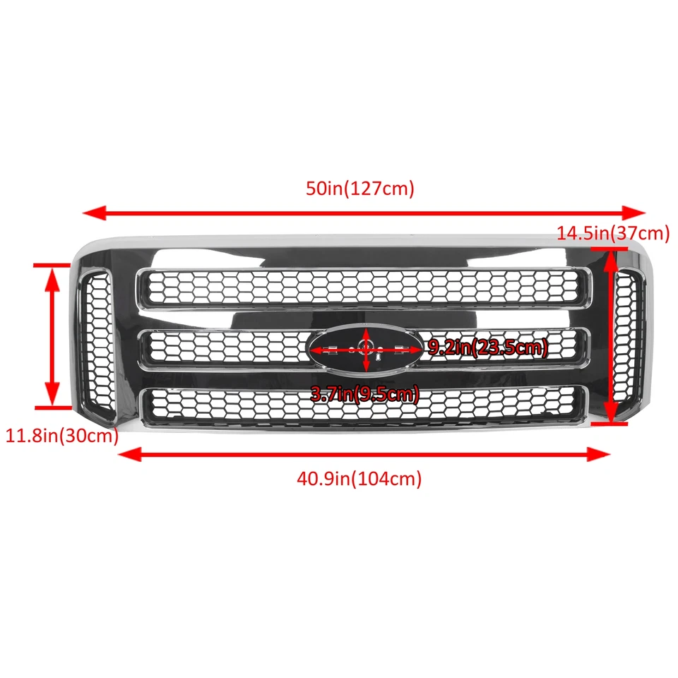 Grille Grill CONVERSION For Ford 1999-2004 Super Duty F250 F350 F450 F550 - Image 3 of 4