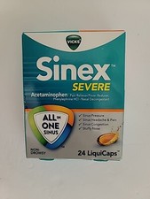 Vicks Sinex SEVERE All-In-One Sinus Relief, Non-Drowsy 24 LiquiCaps - Exp/7/25