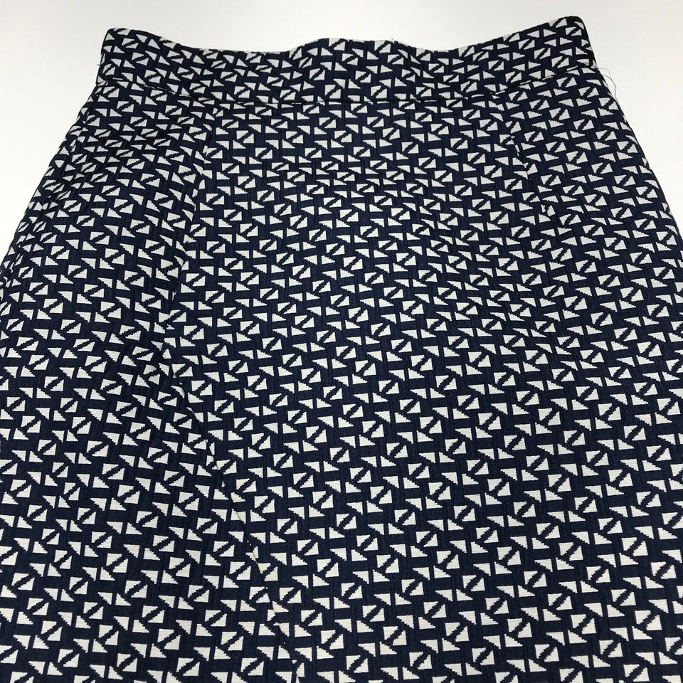 Falda H&M Mujer Talla 6 Azul Blanco Estampado Geométrico Lápiz Bodycon Abertura Frontal Foto 3 de 4