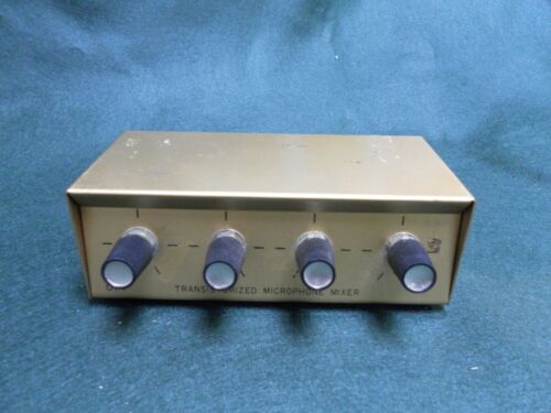 VINTAGE Vecor 936 4 Channel Transistorized Microphone Mixer 1/4" jacks - Afbeelding 1 van 8