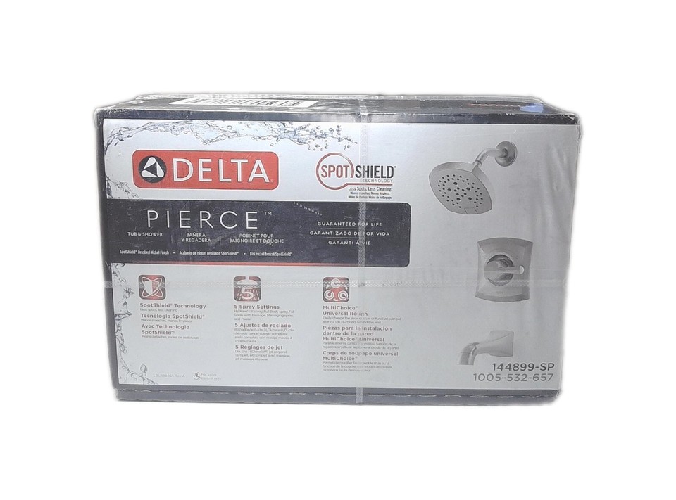 Delta Pierce SingleHandle Tub Shower Faucet in Brushed Nickel Valve