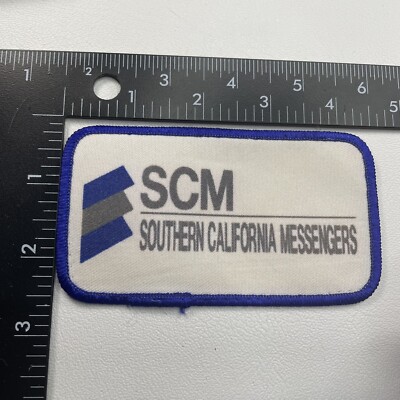 Vtg SCM SOUTHERN CALIFORNIA MESSENGERS Courier Service Advertising Patch 021D
