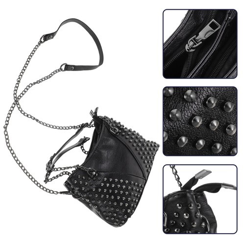 1Pc Rivet Chain Bag Shoulder Bag Simple Fashion Woman Shoulder Bag Leisure Bag - Picture 7 of 12