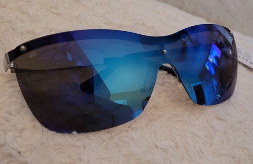 Jamie Foxx PRIVE REVAUX SUNGLASSES. Silver, Blue/Purple Polarized, Shield. 1205