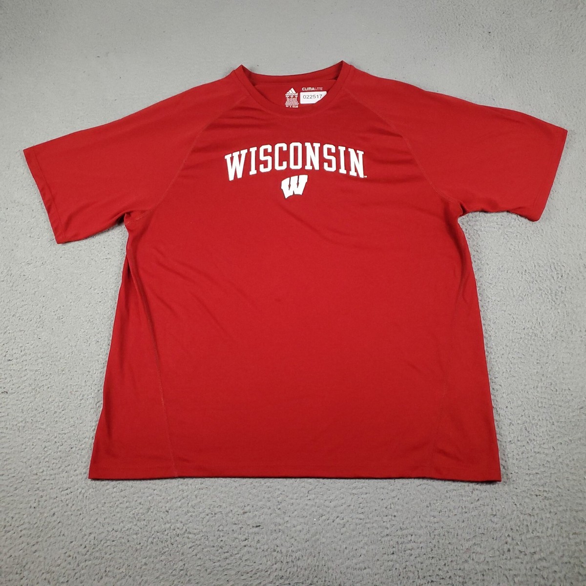 Adidas Wisconsin Badgers T Shirt Mens XL Red Sports College Short 