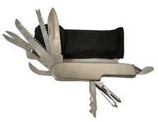 Multi Function Stainless Steel Utility Folding Pocket Knife  Sheath Included B6