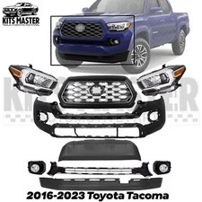 Front Bumper Cover Paintable & Head Light Assembly For 2016-2023 Toyota Tacoma