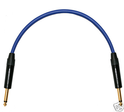 Gold Neutrik Gitarrenbuchse zu Buchse FX Patchkabel. Van Damme Kabel. Schwarz und Gold.